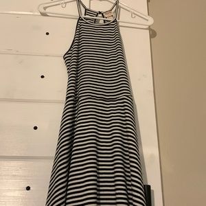 Sun dress Mossimo black white stripes size  S Used worn cond frayed around strap